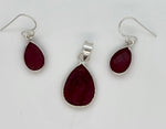 Load image into Gallery viewer, Ruby 925 Sterling Silver Pendant and Earrings Set
