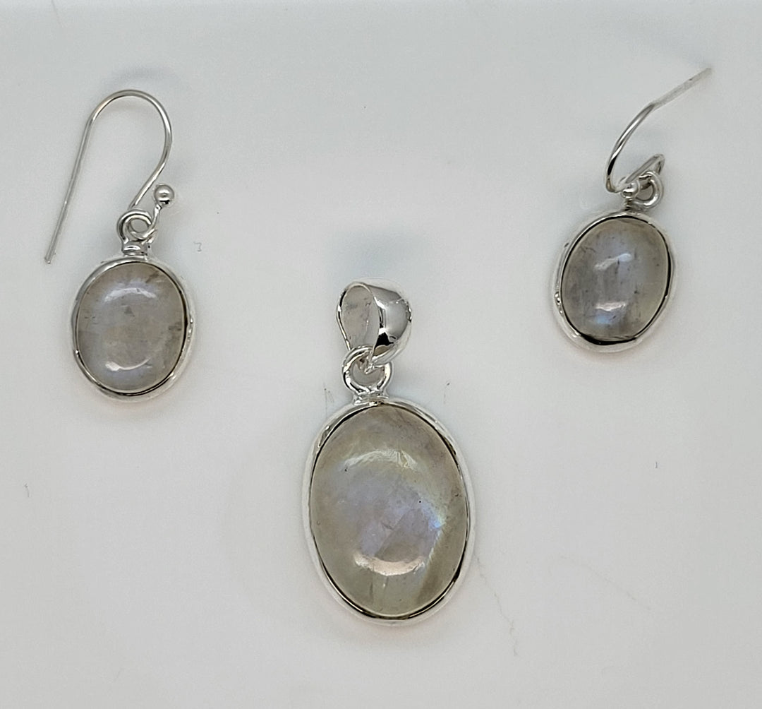 Smoky Quartz 925 Sterling Silver Pendant and Earrings Set
