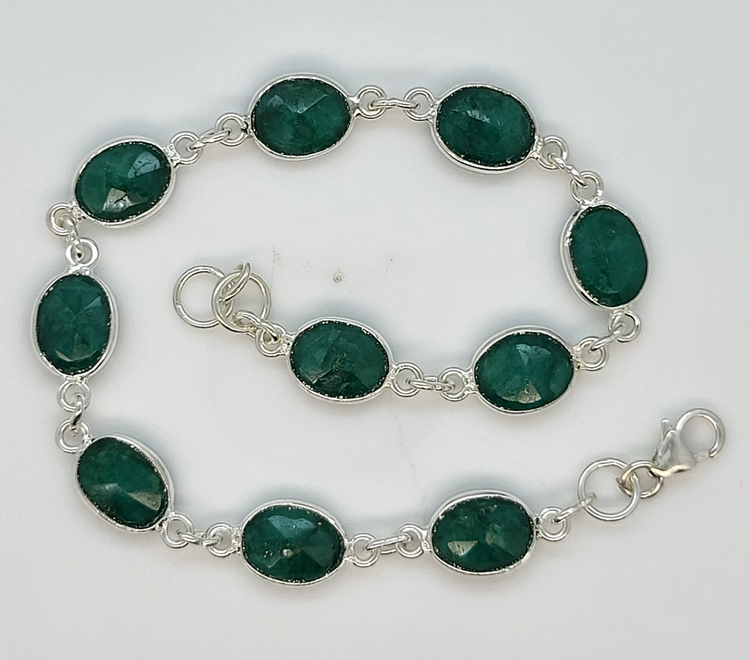 925 Sterling Silver Green Kyanite Bracelet