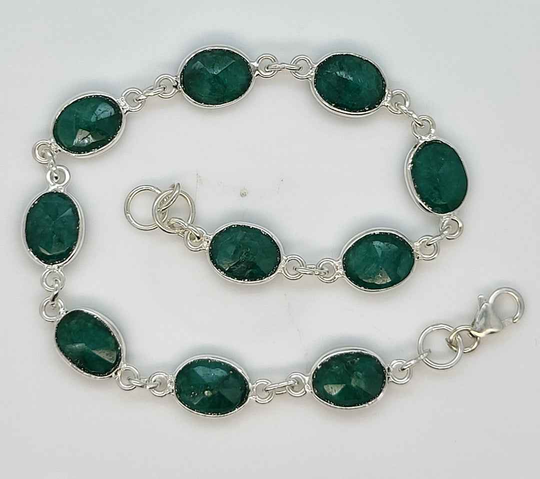 925 Sterling Silver Green Kyanite Bracelet