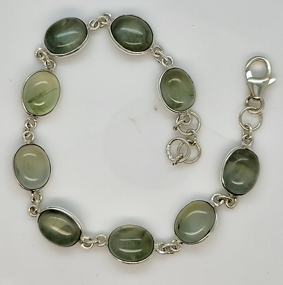 925 Sterling Silver Green Quartz Bracelet