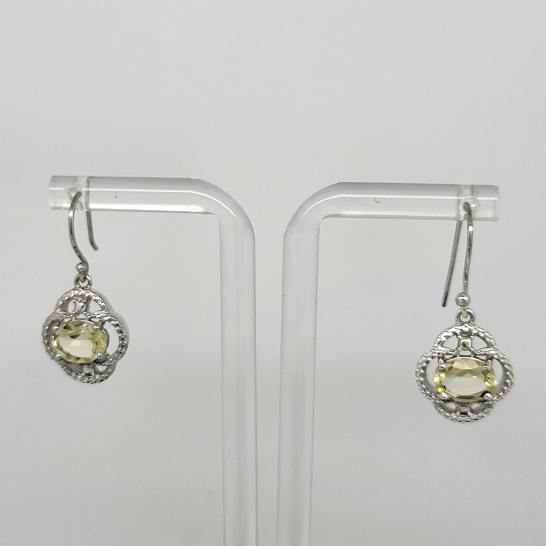 Lemon Quartz 925 Sterling Silver Earrings