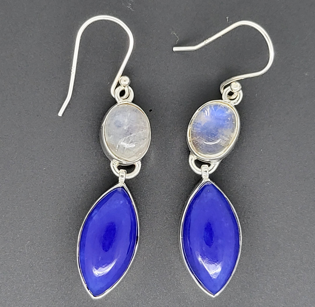 Blue Gemstone 925 Sterling Silver Earrings