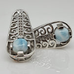 Load image into Gallery viewer, Larimar 925 Sterling Silver Earrings
