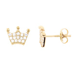 Load image into Gallery viewer, Silver Crown Earrings
