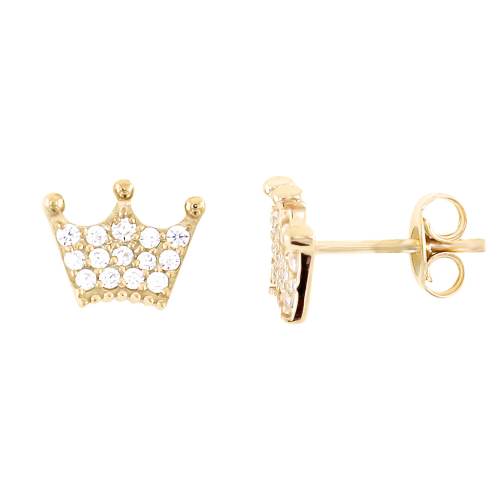 Silver Crown Earrings