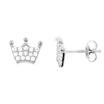 Load image into Gallery viewer, Silver Crown Earrings
