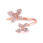 Load image into Gallery viewer, Shirely Silver Two Butterfly Ring
