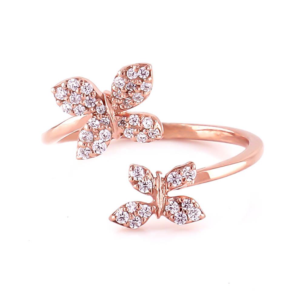 Shirely Silver Two Butterfly Ring
