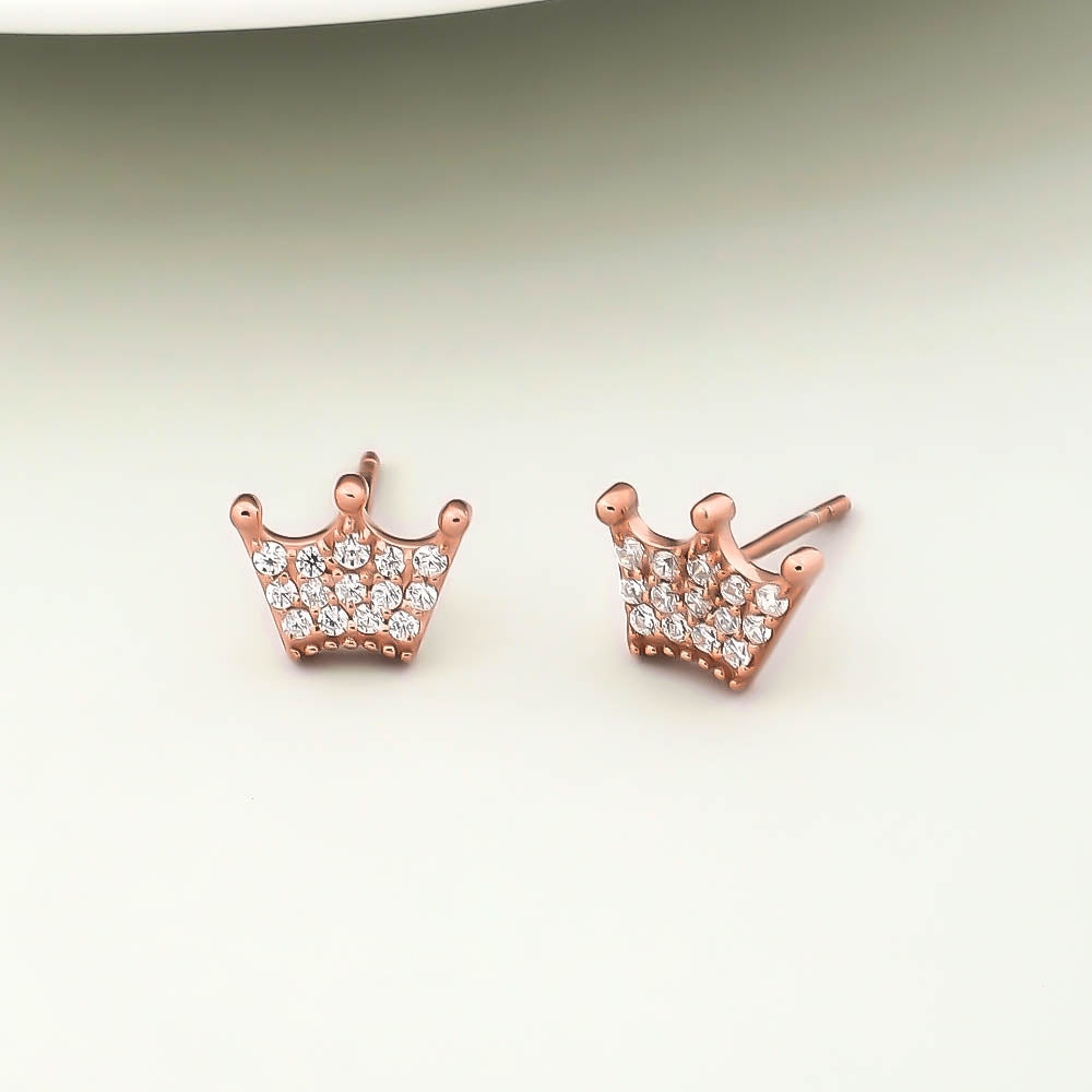 Silver Crown Earrings