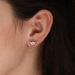 Load image into Gallery viewer, Silver Crown Earrings
