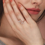 Load image into Gallery viewer, Shirely Silver Two Butterfly Ring

