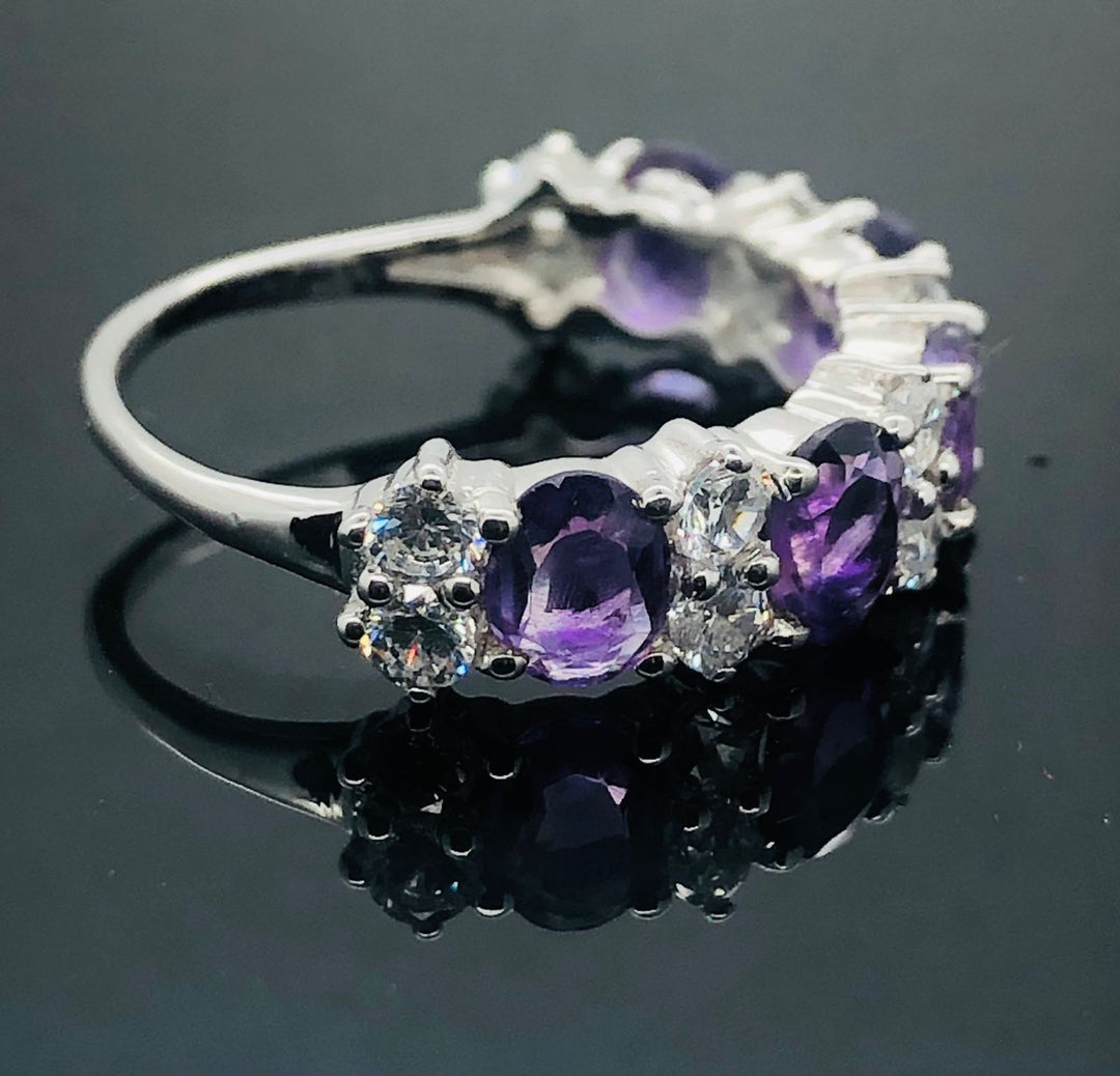 Amethyst Ring - 925 Sterling Silver