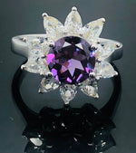 Load image into Gallery viewer, Amethyst Ring - 925 Sterling Silver
