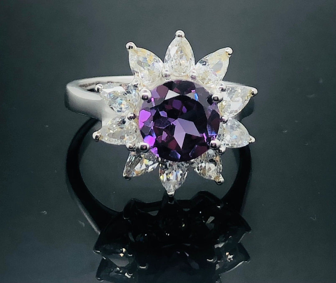 Amethyst Ring - 925 Sterling Silver