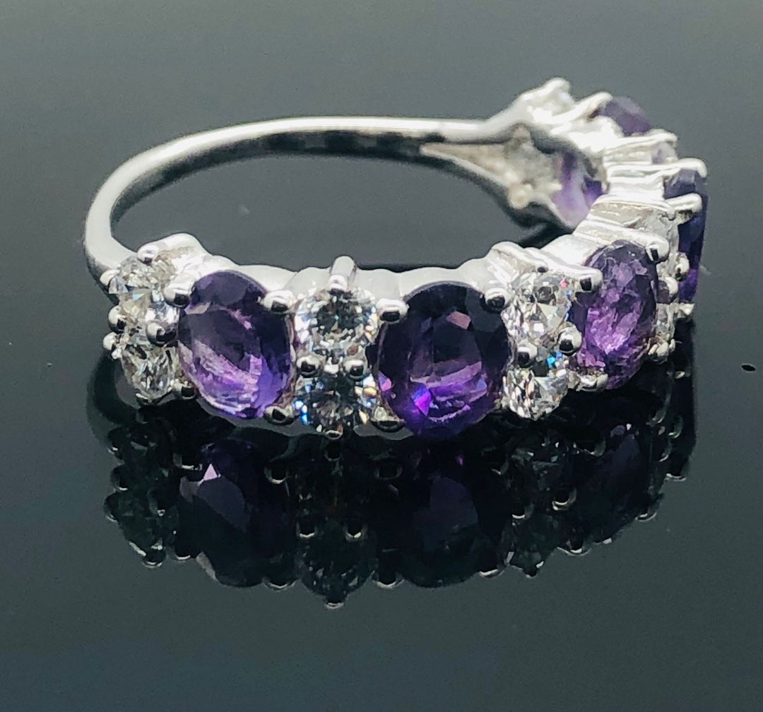 Amethyst Ring - 925 Sterling Silver