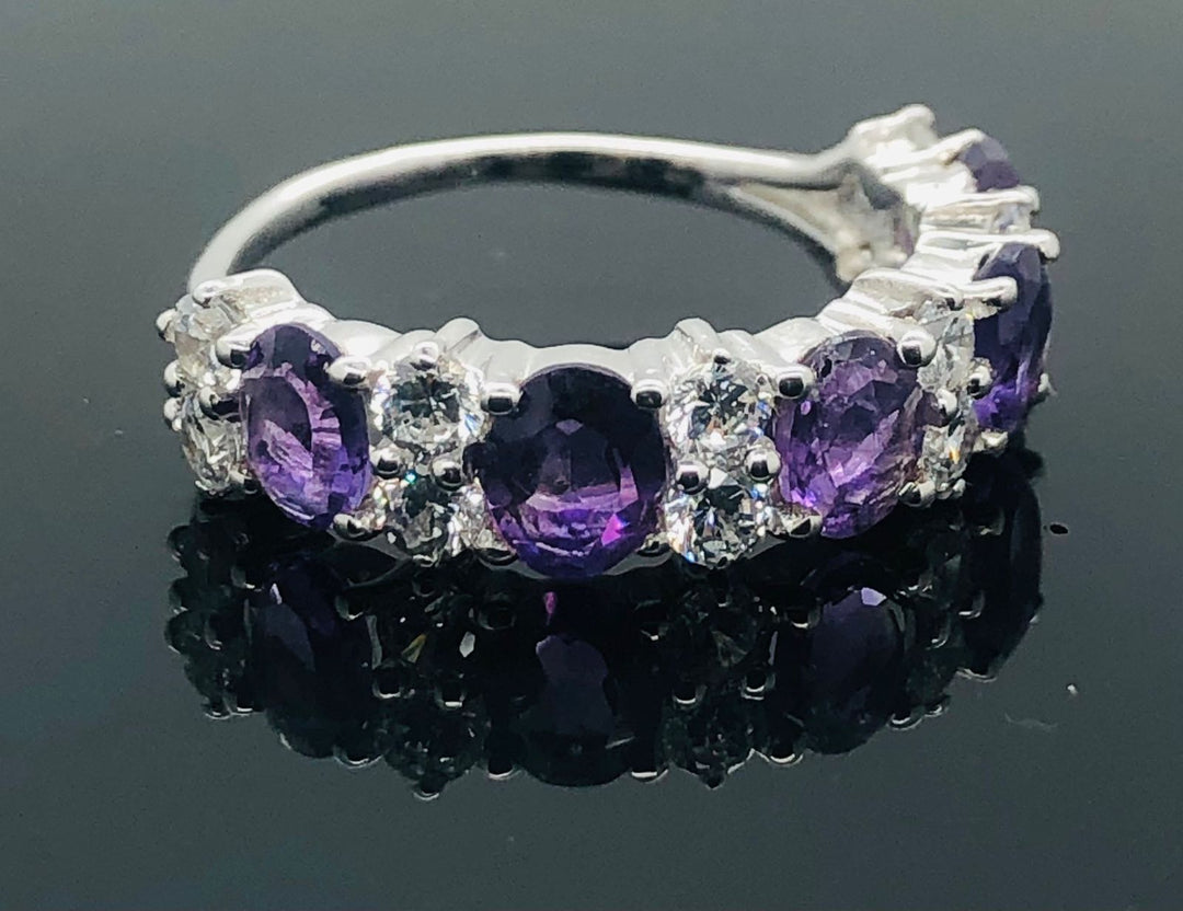 Amethyst Ring - 925 Sterling Silver