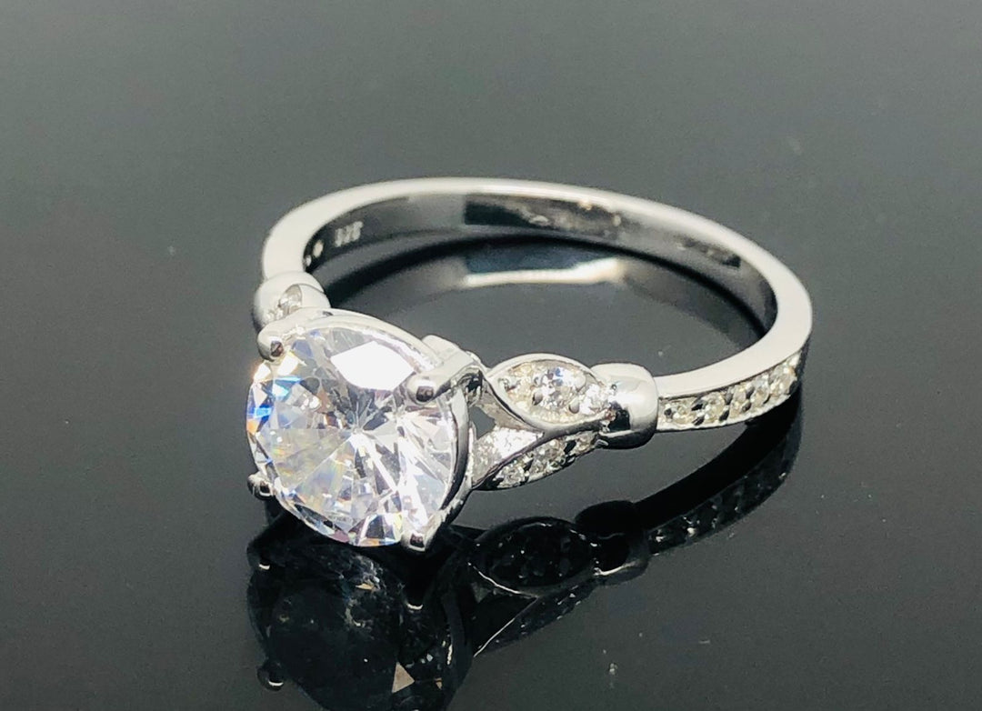 Cubic Zirconia Ring - 925 Sterling Silver