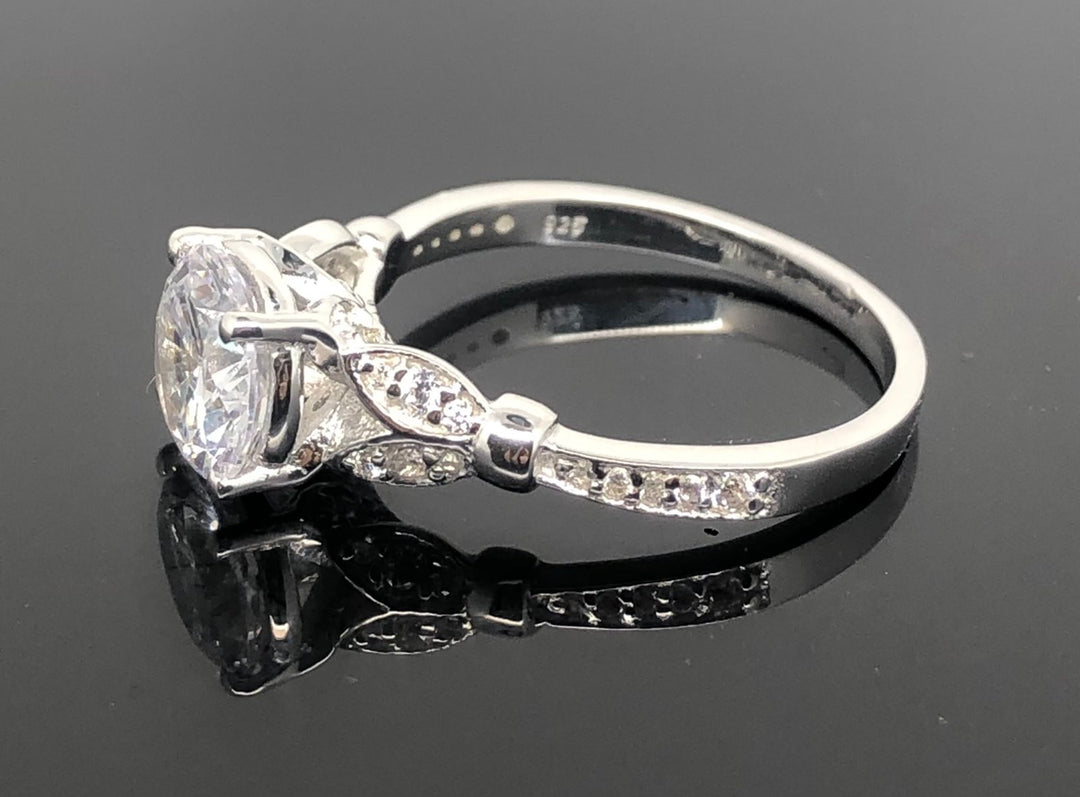 Cubic Zirconia Ring - 925 Sterling Silver