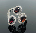 Load image into Gallery viewer, 925 Sterling Silver Garnet Ring
