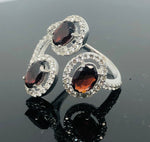 Load image into Gallery viewer, 925 Sterling Silver Garnet Ring
