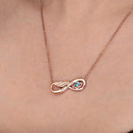 Load image into Gallery viewer, Pamelyn Silver Infinity Name Engrave Necklace with Birthstone
