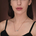 Load image into Gallery viewer, Pamelyn Silver Infinity Name Engrave Necklace with Birthstone

